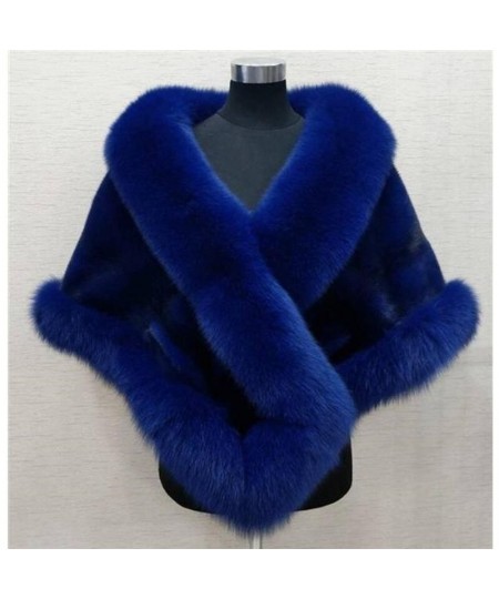 Women Fur Shoulder Wrap Bridal Shawls Winter Cape Female Jacket White Black Faux Fur Wedding Shrug Coat Warm Jaqueta Feminina...