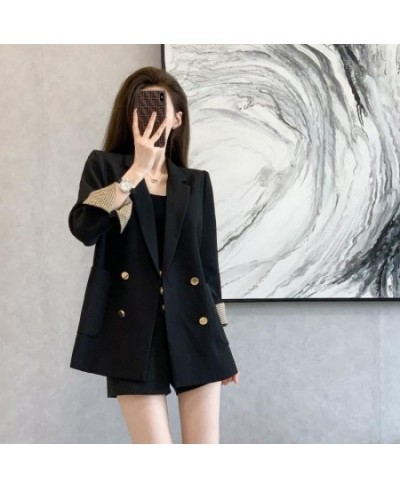 Vintage New Blazer Women Spring Autumn Jacket Blazers Coats Korean Fashion Luxurious Double-row Button Brand Black Coat $49.4...