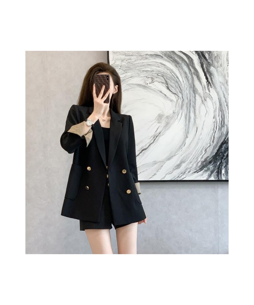 Vintage New Blazer Women Spring Autumn Jacket Blazers Coats Korean Fashion Luxurious Double-row Button Brand Black Coat $49.4...