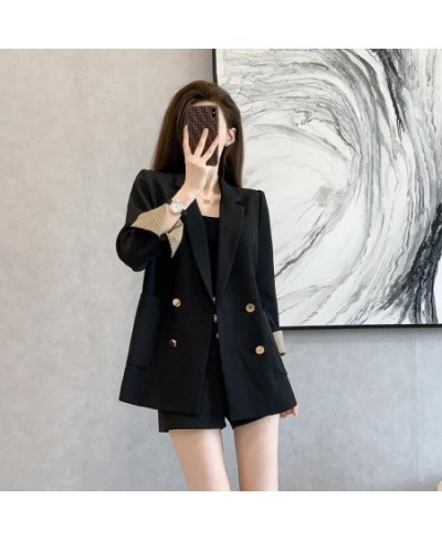 Vintage New Blazer Women Spring Autumn Jacket Blazers Coats Korean Fashion Luxurious Double-row Button Brand Black Coat $49.4...