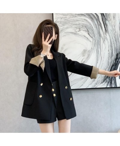 Vintage New Blazer Women Spring Autumn Jacket Blazers Coats Korean Fashion Luxurious Double-row Button Brand Black Coat $49.4...