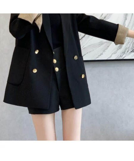 Vintage New Blazer Women Spring Autumn Jacket Blazers Coats Korean Fashion Luxurious Double-row Button Brand Black Coat $49.4...