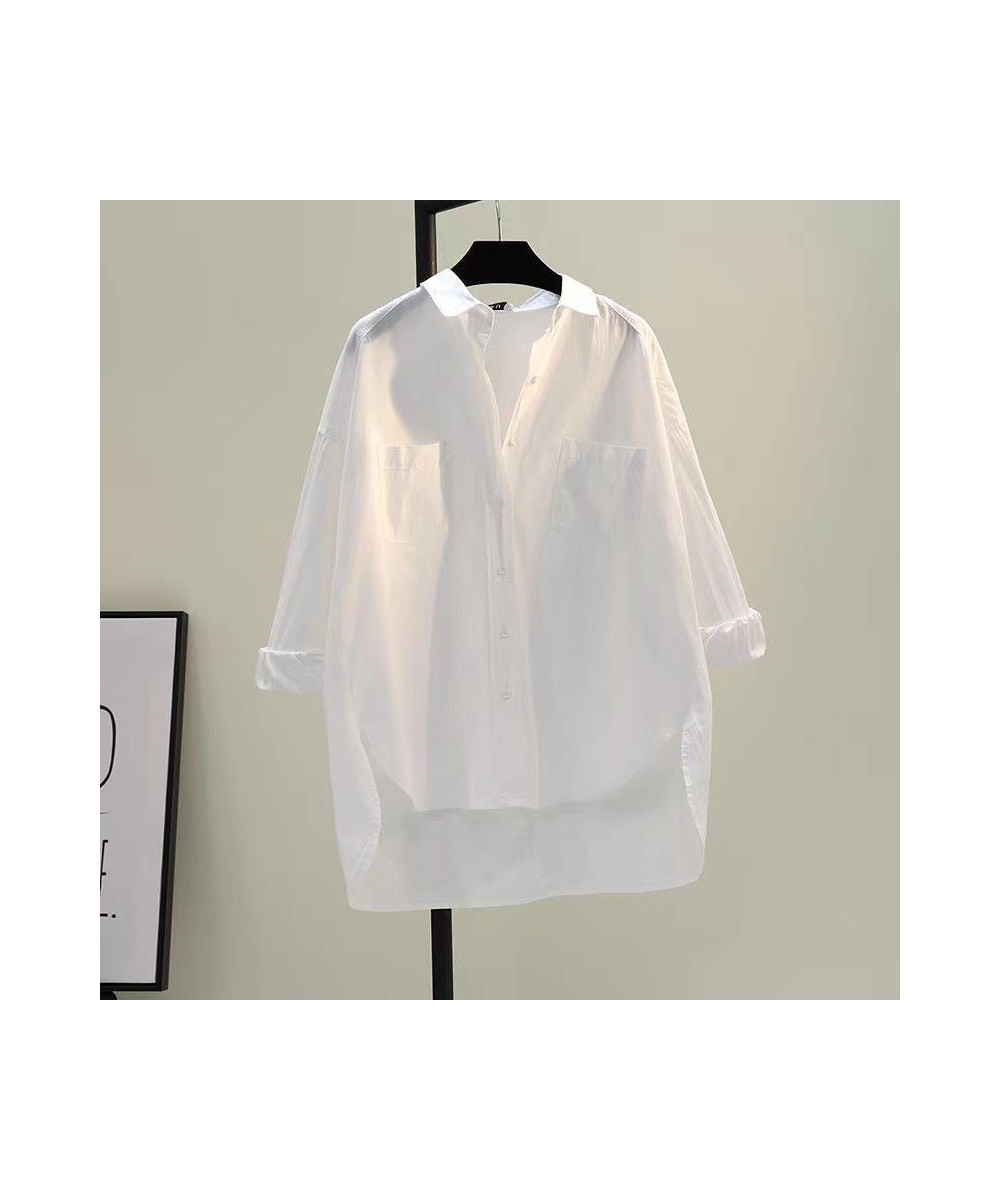 Women's Shirt 2023 New Blouses Spring Summer Fashion Oversized Cotton Long Sleeves Loose Streetwear Casual Shirts Top Clothin...