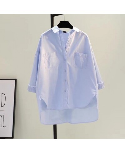 Women's Shirt 2023 New Blouses Spring Summer Fashion Oversized Cotton Long Sleeves Loose Streetwear Casual Shirts Top Clothin...