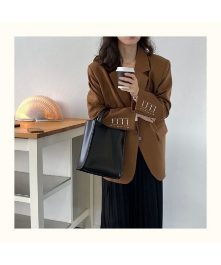 Office Lady Solid Suit Work Female Loose Coat Korean Outerwear Autumn Long Sleeve Embroidery Women Blazer Jacket $58.08 - Sui...