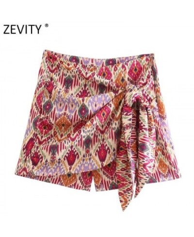 Women Totem Floral Print Hot Bermuda Shorts Ladies Chic Side Zipper Bow Tied Casual Shorts Skirts Pantalone Cortos P1231 $47....