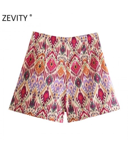 Women Totem Floral Print Hot Bermuda Shorts Ladies Chic Side Zipper Bow Tied Casual Shorts Skirts Pantalone Cortos P1231 $47....