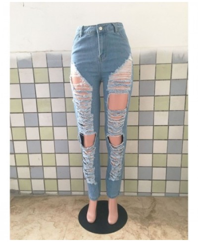 Women's Casual Ripped Wash Jeans 2023 Summer European & American Fashion Elegant Sexy Babes Pencil Pants $43.56 - Jeans