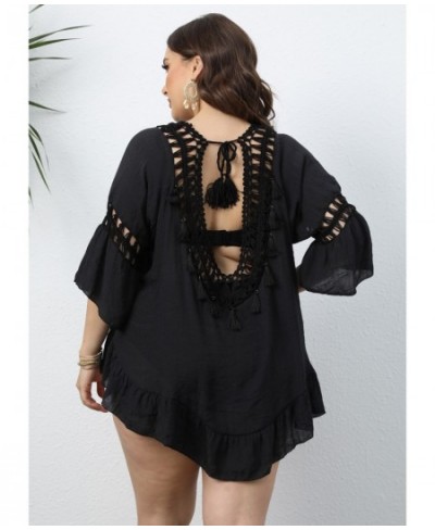 2022 New Women Plus size Beach Dress Cover Up Large big Black White Swimsuit Bikini Beachwear Bathing Cover Ups For Female $3...