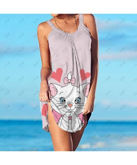 Mini Dress Summer Mary Cat Nightclub Sexy Loose Dress Women Y2K Sleeveless Summer Beach Vacation Cute Sun Dress $26.68 - Dresses