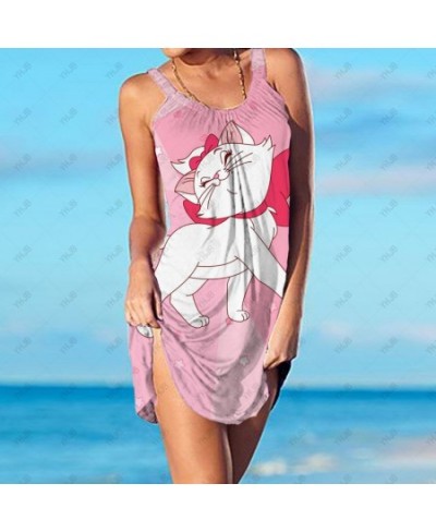 Mini Dress Summer Mary Cat Nightclub Sexy Loose Dress Women Y2K Sleeveless Summer Beach Vacation Cute Sun Dress $26.68 - Dresses