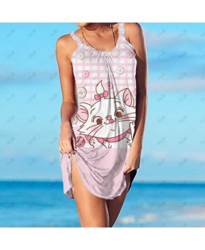 Mini Dress Summer Mary Cat Nightclub Sexy Loose Dress Women Y2K Sleeveless Summer Beach Vacation Cute Sun Dress $26.68 - Dresses