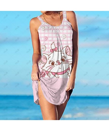 Mini Dress Summer Mary Cat Nightclub Sexy Loose Dress Women Y2K Sleeveless Summer Beach Vacation Cute Sun Dress $26.68 - Dresses