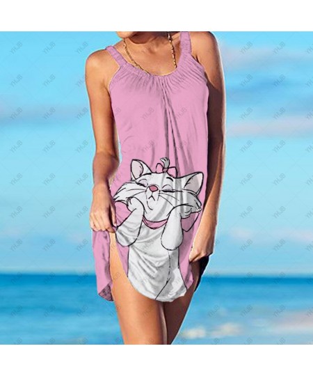 Mini Dress Summer Mary Cat Nightclub Sexy Loose Dress Women Y2K Sleeveless Summer Beach Vacation Cute Sun Dress $26.68 - Dresses