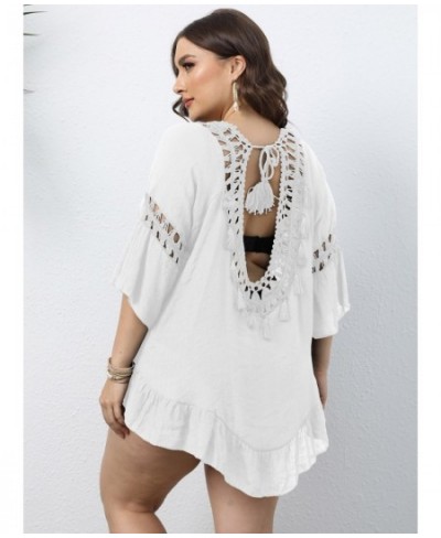 2022 New Women Plus size Beach Dress Cover Up Large big Black White Swimsuit Bikini Beachwear Bathing Cover Ups For Female $3...