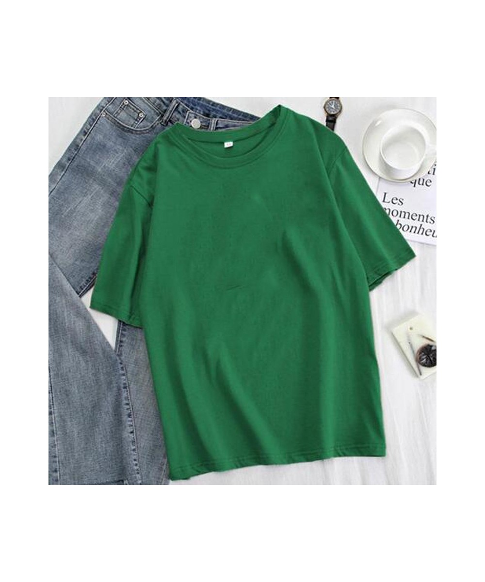 Summer Short Sleeve T-shirts Women Cotton Plus Size Solid Basic T Shirt Female Casual O-neck Hipster Tee Shirts Tops $31.67 -...