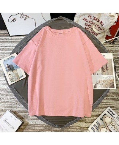 Summer Short Sleeve T-shirts Women Cotton Plus Size Solid Basic T Shirt Female Casual O-neck Hipster Tee Shirts Tops $31.67 -...