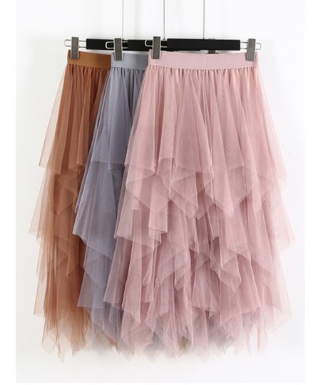 Long Tulle Skirt Women Fashion 2022 Spring Summer High Waist Pleated Maxi Skirt Female Pink White Black School Skirt Sun $29....