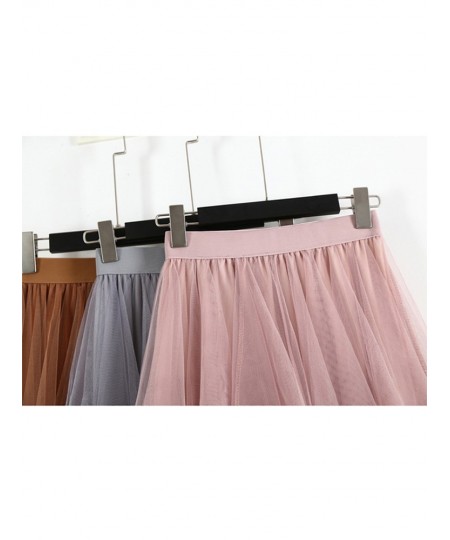 Long Tulle Skirt Women Fashion 2022 Spring Summer High Waist Pleated Maxi Skirt Female Pink White Black School Skirt Sun $29....