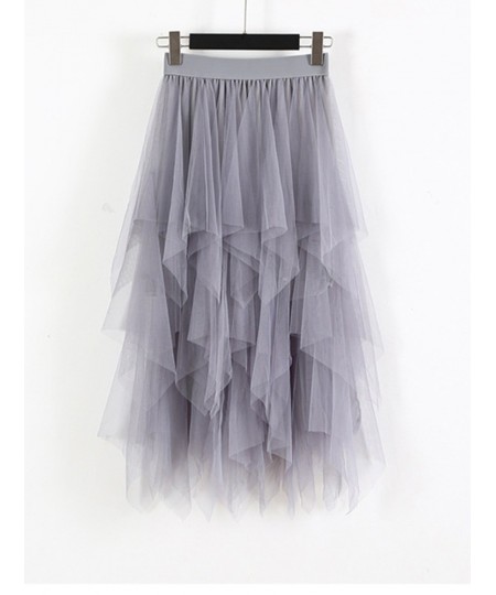 Long Tulle Skirt Women Fashion 2022 Spring Summer High Waist Pleated Maxi Skirt Female Pink White Black School Skirt Sun $29....