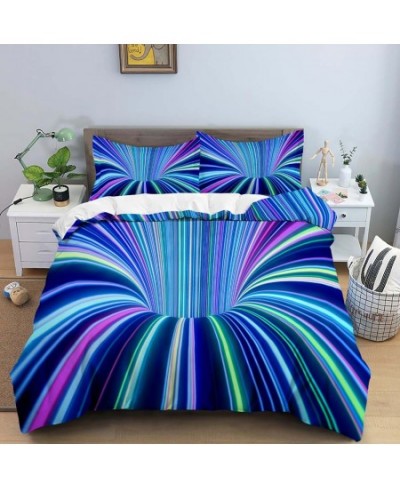 3D Duvet Cover Psychedelic Abstract Double Queen Bedding Set 2/3pcs Quilt Cover King Full Size Blue Polyester Comforter Cover...