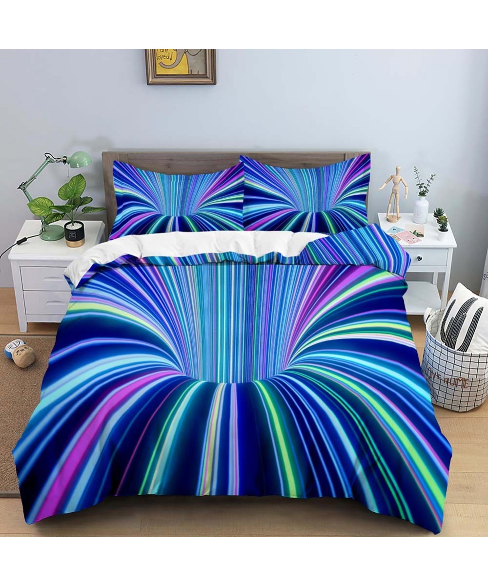 3D Duvet Cover Psychedelic Abstract Double Queen Bedding Set 2/3pcs Quilt Cover King Full Size Blue Polyester Comforter Cover...