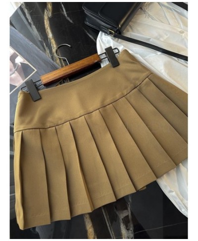 2023 Summer New Solid Versatile Pleated Short Skirt Women's Casual High Waisted A-line Skirts Academic Style Culottes Chic $4...