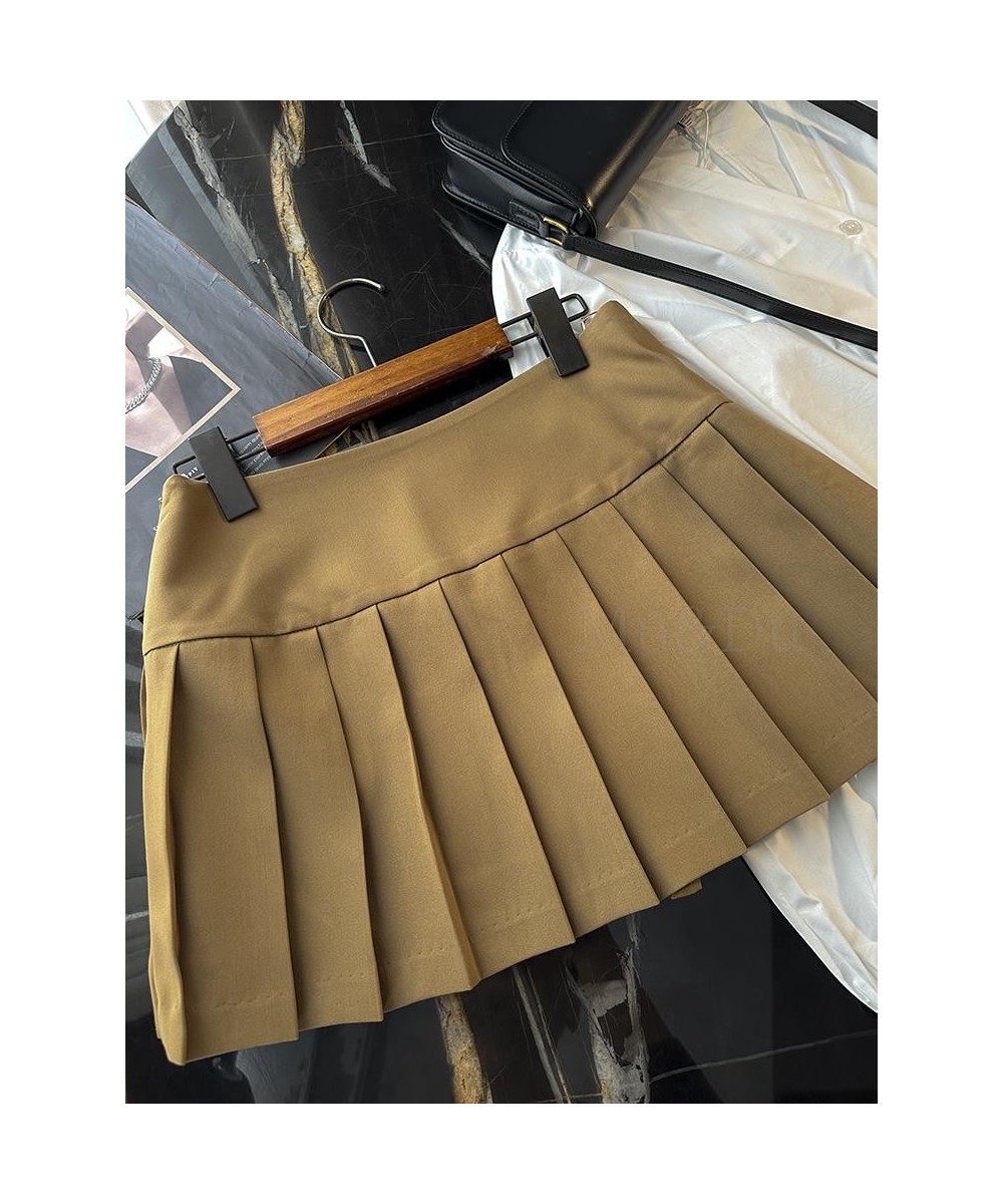 2023 Summer New Solid Versatile Pleated Short Skirt Women's Casual High Waisted A-line Skirts Academic Style Culottes Chic $4...