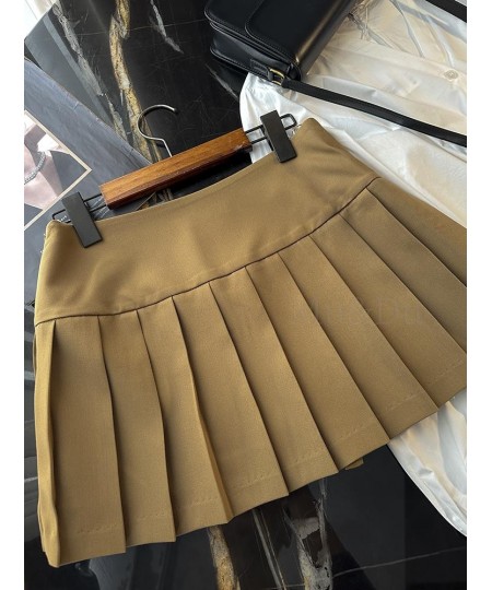 2023 Summer New Solid Versatile Pleated Short Skirt Women's Casual High Waisted A-line Skirts Academic Style Culottes Chic $4...