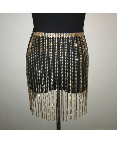 Glitter Rhinestone Long Tassel Jewel Skirts Crystal Diamonds Fringe Adjustable Sexy Women Summer Beach Bikini Mini Skirt $36....