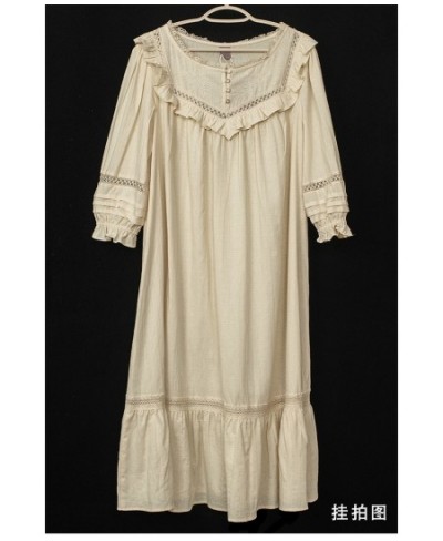 Vintage Women's Sleepwear Princess Dress Ruffle Embroidered Pajamas Ladies French Style Sleepshirts Antique Nightgown $52.56 ...