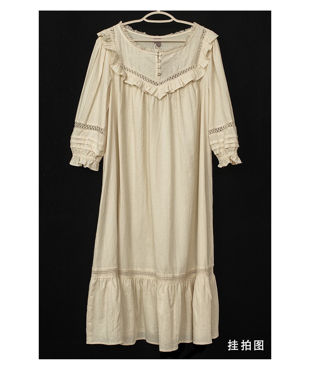 Vintage Women's Sleepwear Princess Dress Ruffle Embroidered Pajamas Ladies French Style Sleepshirts Antique Nightgown $52.56 ...