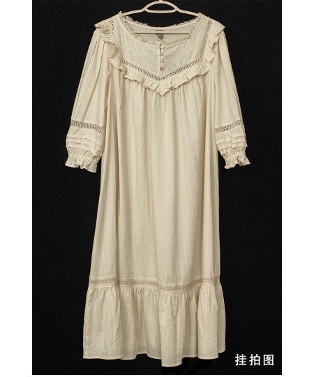 Vintage Women's Sleepwear Princess Dress Ruffle Embroidered Pajamas Ladies French Style Sleepshirts Antique Nightgown $52.56 ...