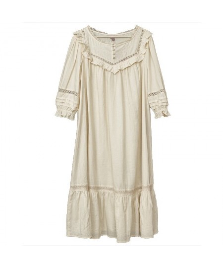 Vintage Women's Sleepwear Princess Dress Ruffle Embroidered Pajamas Ladies French Style Sleepshirts Antique Nightgown $52.56 ...