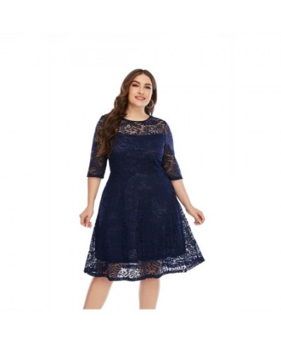 2022 Spring New European And American Style Plus Size Lace Dress For Women $47.61 - Plus Size Clothes