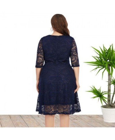 2022 Spring New European And American Style Plus Size Lace Dress For Women $47.61 - Plus Size Clothes