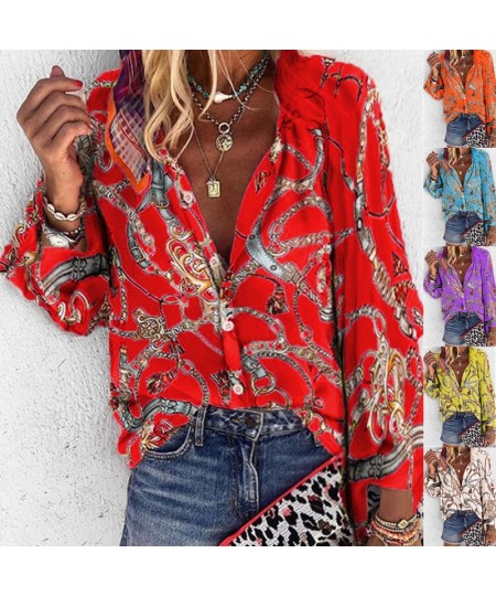 Fashion Long Sleeve Print Buttons Casual Womens Tops And Blouses 2023 Spring Autumn Office Women Shirts Plus Size 5xl Blusas ...