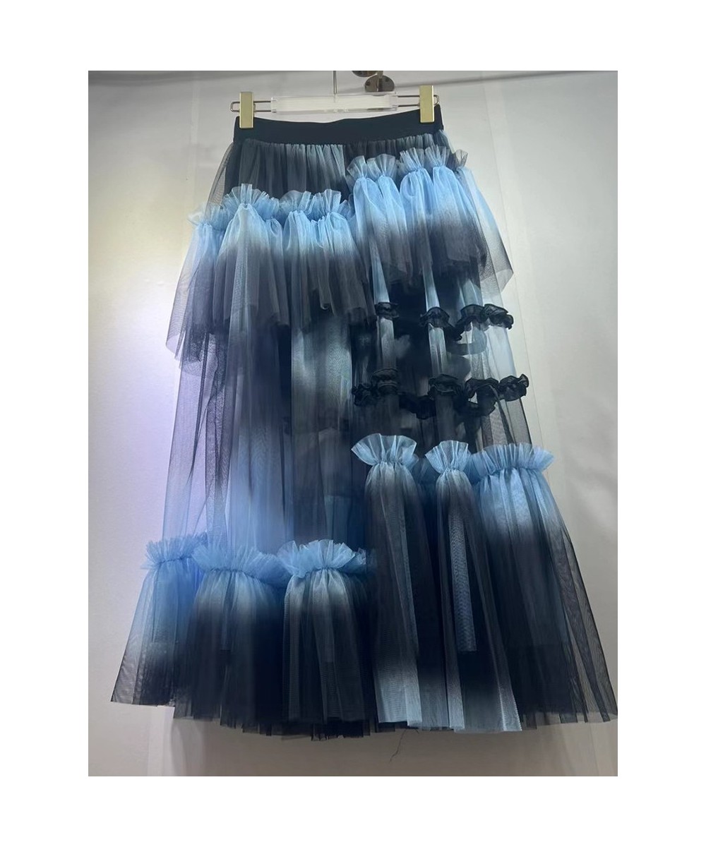 High-quality openwork gauze skirt fashion sweet cake skirt new design pants lined with irregular skirt summer big swing skirt...