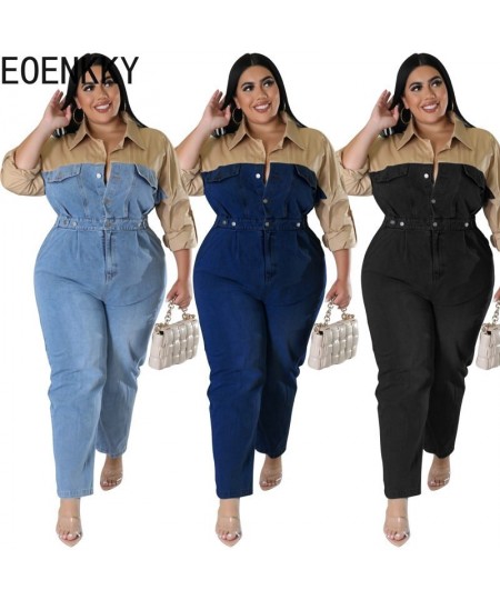 Plus Size All Season Large Size Women's Wholesale Source Denim Color Jumpsuit New Wholesaleing Customize $80.50 - Plus Size C...