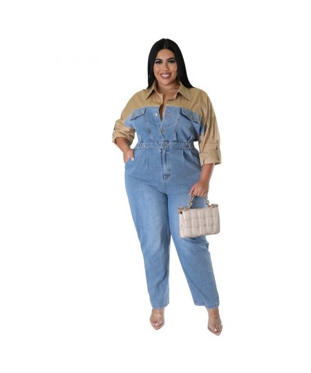 Plus Size All Season Large Size Women's Wholesale Source Denim Color Jumpsuit New Wholesaleing Customize $80.50 - Plus Size C...