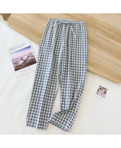 Couple Plaid Pants Cotton Long Trousers Casual Thin Home Pants 2023 Spring Summer New Drawstring Lovers Sleep Bottoms $35.29 ...