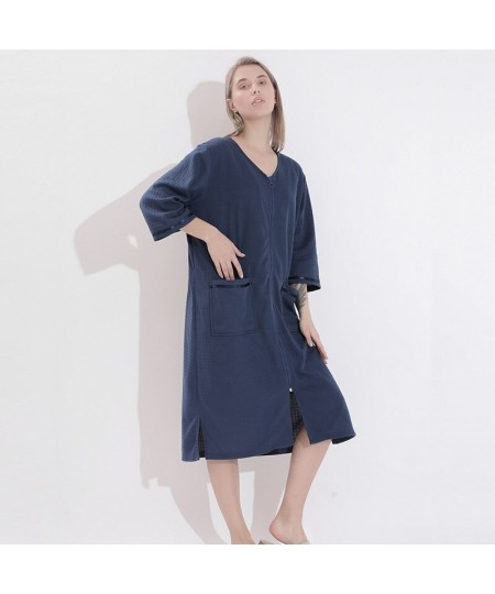 2022 New Autumn Fashion Zipper Flannel Robes Women Solid Spring Thin Bathrobes Sleepwear Short Night Dress Bride Nightwear $4...