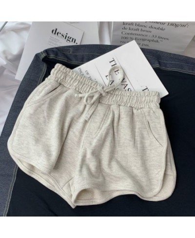 Summer Gray Shorts Women Fashion Ladies Elastic Waists Short Pants Girl Casual Cotton Shorts Black Home Shorts For Female S-3...