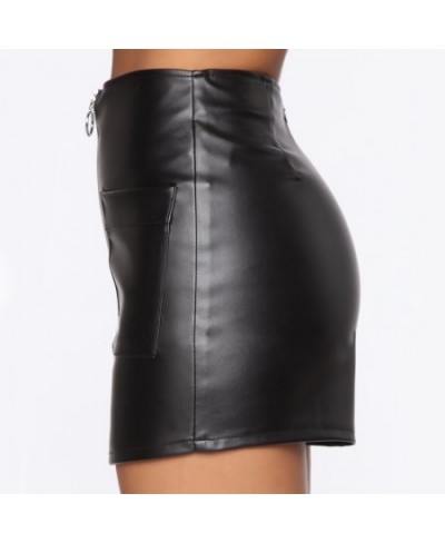 2023 Women Skirt New Office Lady Zipper Leather Skirts Fashion Solid Color Zipper High Waist Skirt Casual Short Mini Skirts $...