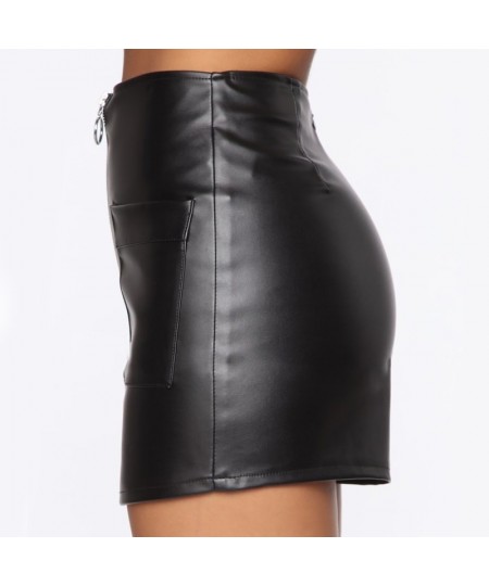 2023 Women Skirt New Office Lady Zipper Leather Skirts Fashion Solid Color Zipper High Waist Skirt Casual Short Mini Skirts $...