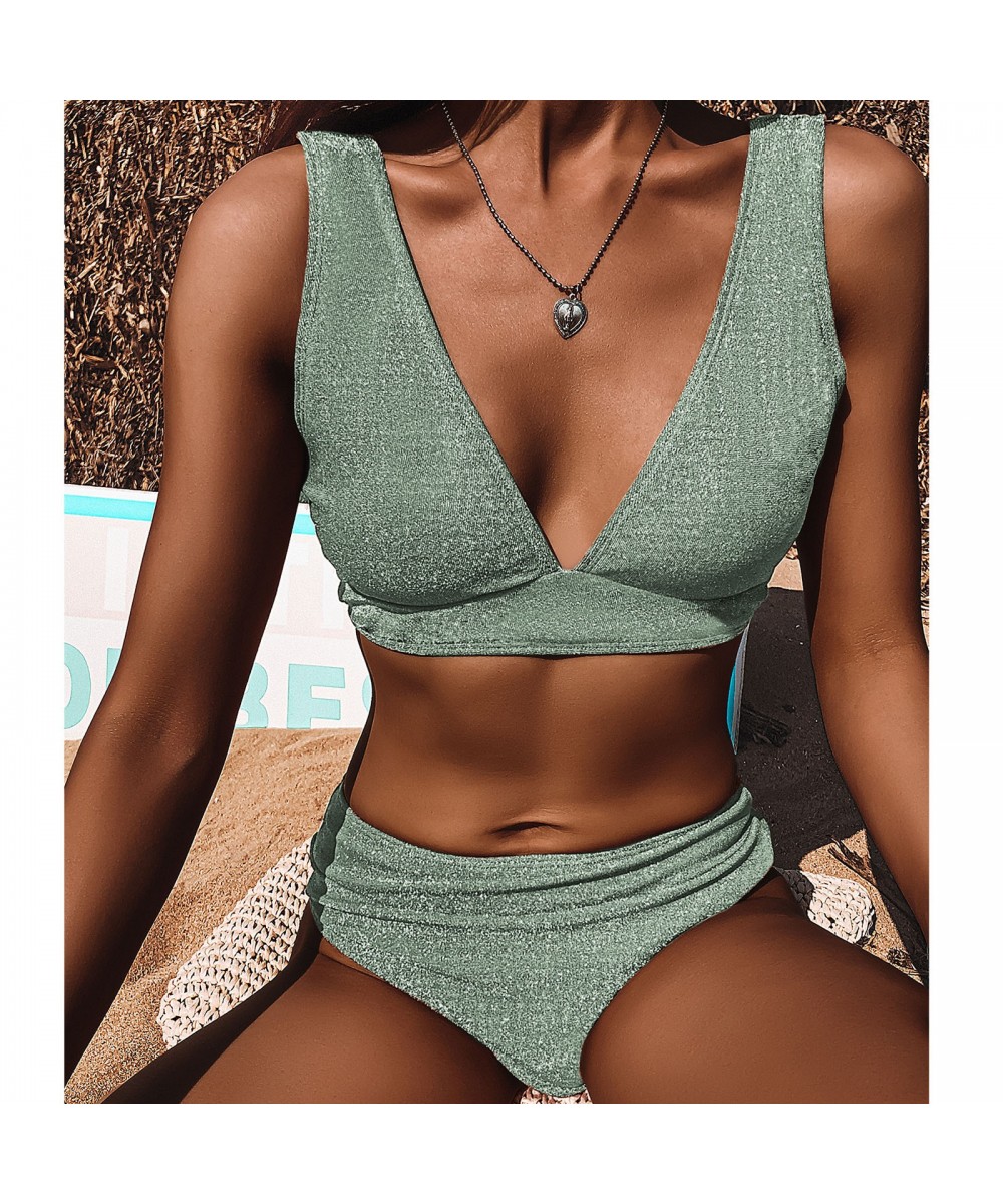 Women's Swimsuit Lurex Glitter Sexy Bikini Set Women Push-up Padded Bra Biquini Triangle Spa Hot Spring Swimwear $29.66 - Swi...