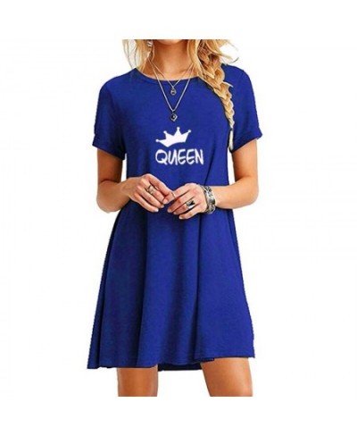 Bikinis Secret Summer Short Sleeve Cool Long T-shirt Women Mini Dresses Above Knee Shirt Dress Fashion Queen Printed Dresses ...