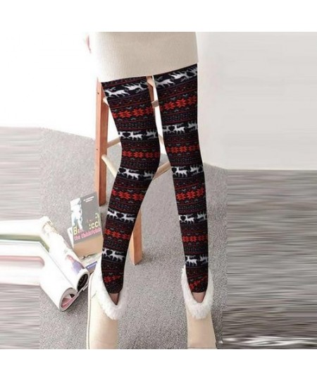 1 Pc Women Leggings Christmas Printed Slim Ladies Pants Winter Long Pants Windproof Lasting Warmth Leggings $22.37 - Bottoms