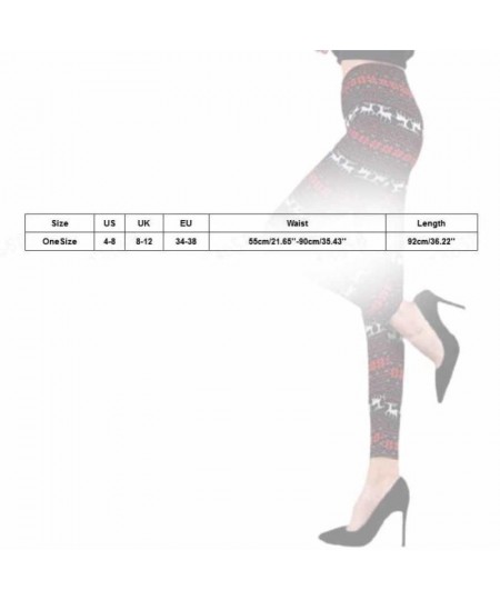 1 Pc Women Leggings Christmas Printed Slim Ladies Pants Winter Long Pants Windproof Lasting Warmth Leggings $22.37 - Bottoms