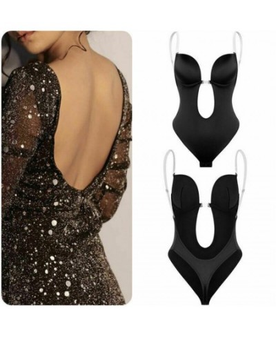 Lingerie Plunge Bras Body Shaper Backless Dress Invisible Push Up Bra Full Body Shaper U Plunge Backless Underwear $24.30 - U...